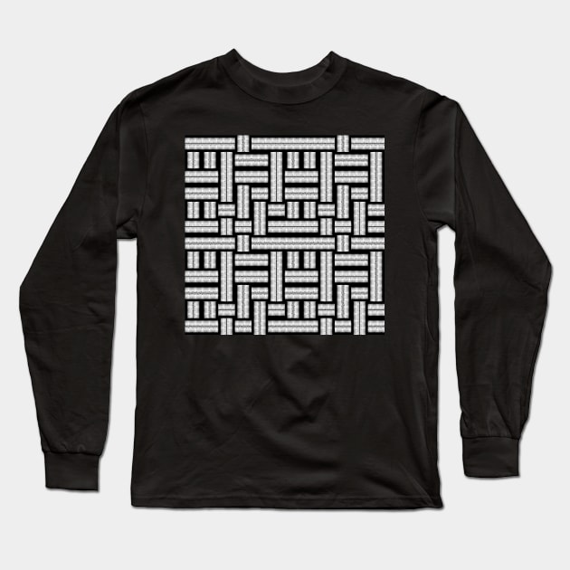 Monochrome maze pattern Long Sleeve T-Shirt by Gaspar Avila